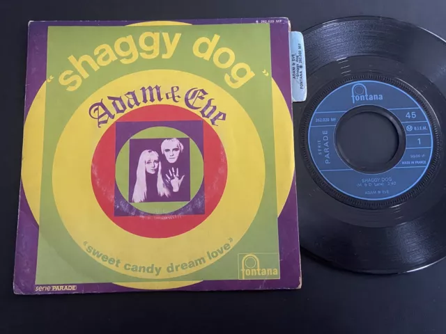 ADAM & EVE : Shaggy Dog - Rare 7'' SP VINYL 45RPM - FRANCE BIEM 1969 POP BEAT