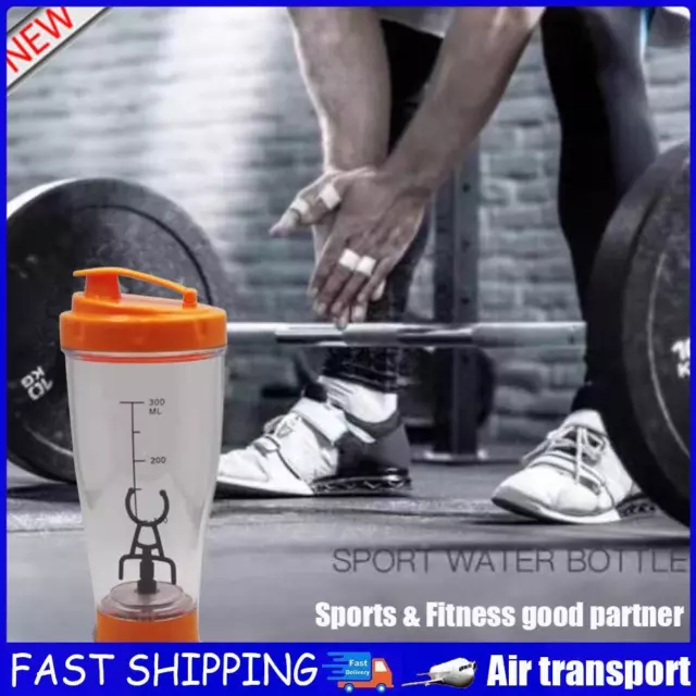350ml Automatic Protein Shaker Bottle Portable Cup for Protein Shakes (Orange) A