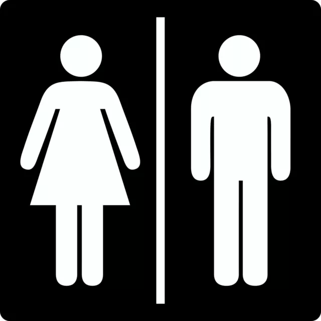 Doorplate toilet-plate women/men selfsticking 100 x 100 mm