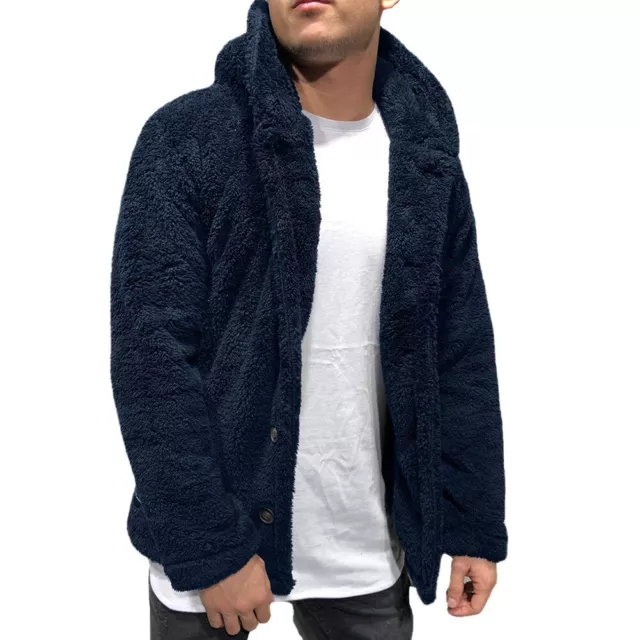 Cozy and Stylish Men's Hooded Hoodie Jacket with Fur Lined Casual Coat