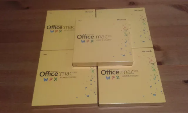 Microsoft Office MAC Home & Student 2011 Retail DVD x 5 pcs