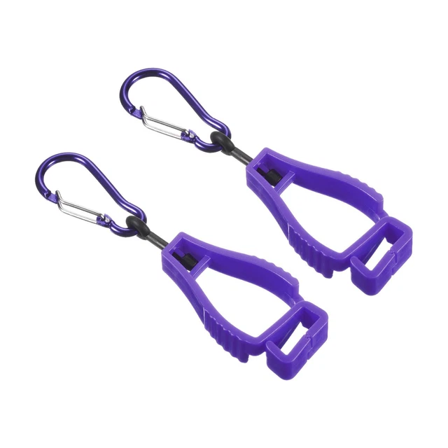 Guanto Protezione,2pz Guanti Afferra Cattura Evita Perdita Gancio Clips,Viola