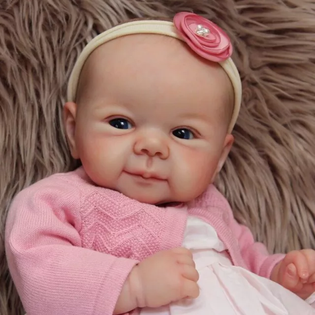 19in Reborn Baby Doll Kits Painted Body Parts Visible Veins with Cloth Body Eyes