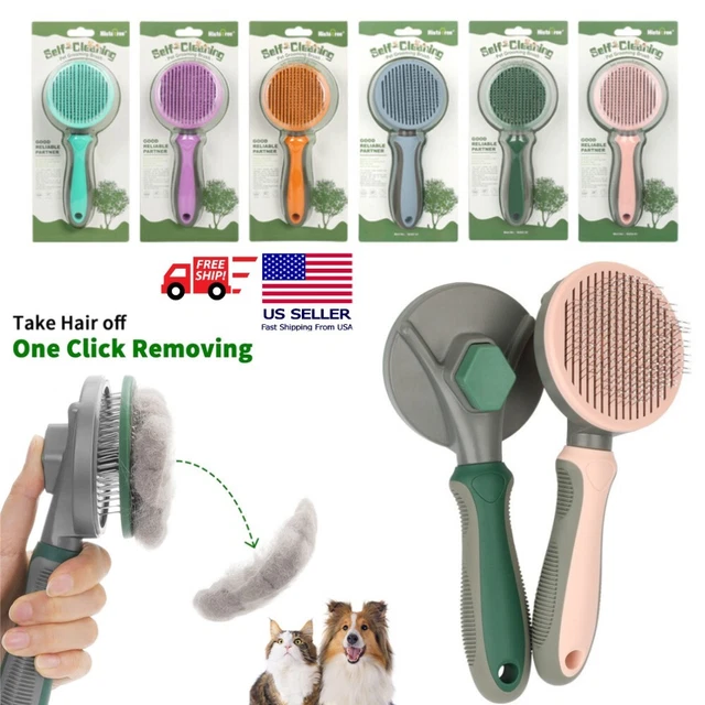 Pet Hair Remover Dog Cat Comb Grooming Massage Deshedding Self Cleaning Brush