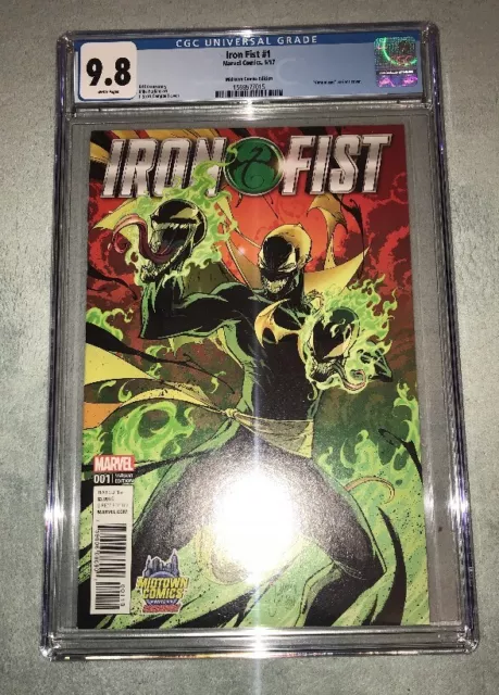 Iron Fist #1 J.scott Campbell Venomized Midtown Comics Variant Cgc 9.8!!