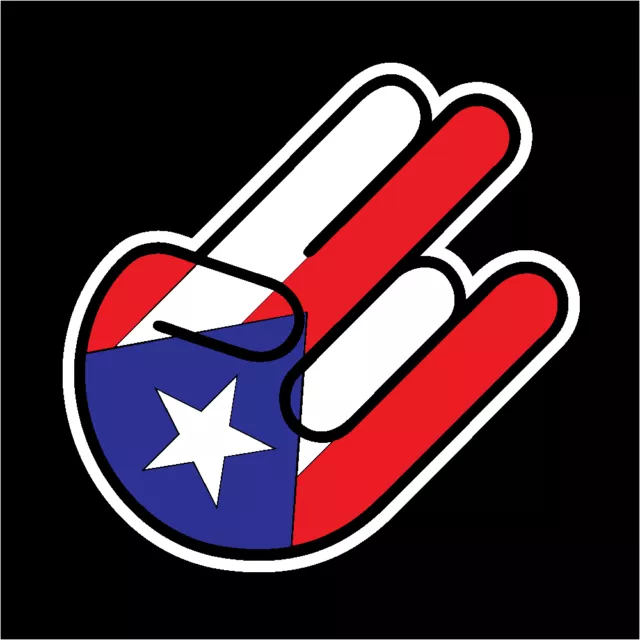 PUERTO RICO CAR DECAL STICKER JDM HAND with PUERTO RICAN FLAG #257