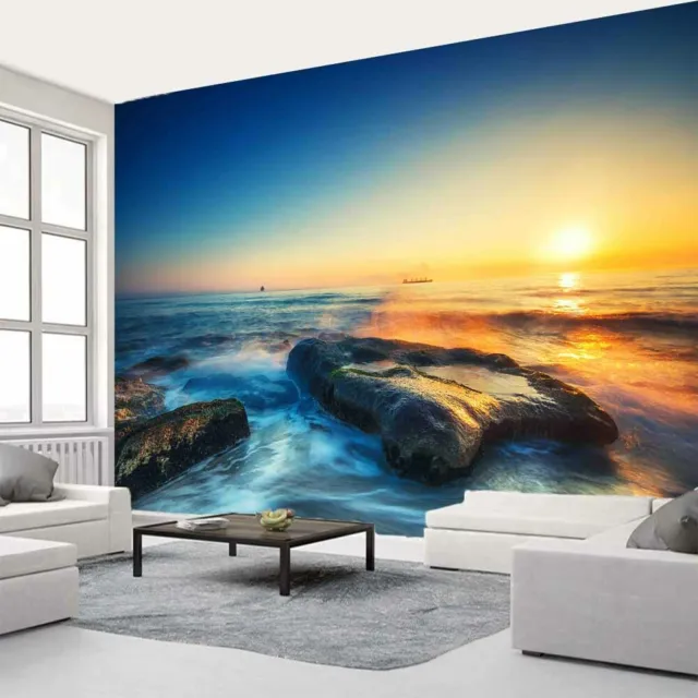 Sea Tide Warm Level 3D Full Wall Mural Photo Wallpaper Printing Home Kids Decor