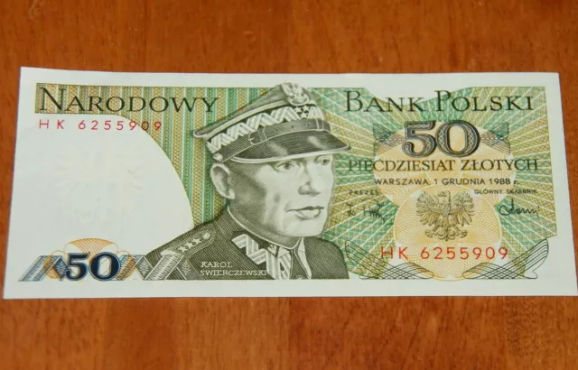 POLAND POLSKI 50 STO ZLOTYCH 1988 Communist Era Currency Banknote Bank Note