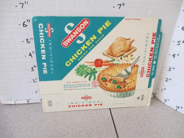 SWANSON chicken pie 1950s frozen food box unused sample package TV dinner