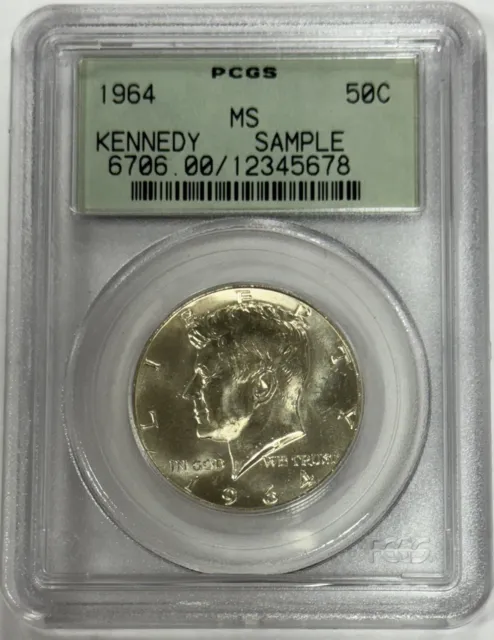 1964 Kennedy Half Dollar PCGS MS Sample Old Green Holder