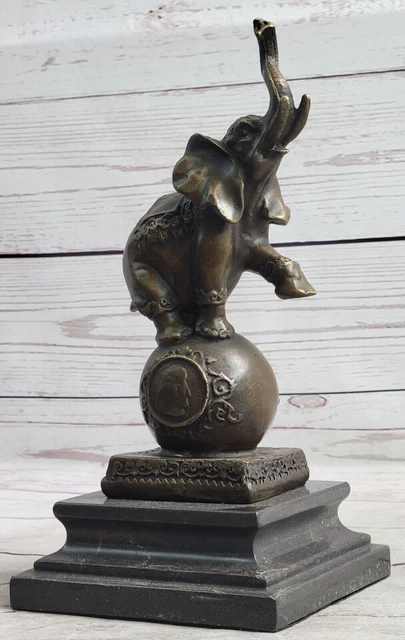 Splendido Bronzo Elefante Statuetta Scultura Statua Art Africano Firmato Bugatti