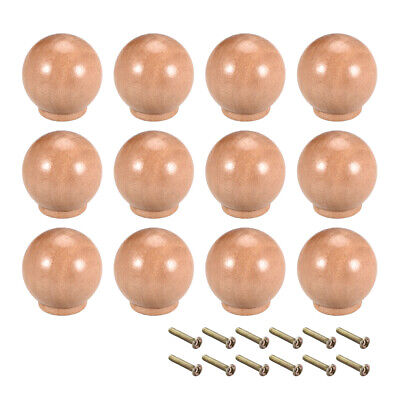 Cabinet Round Pull Knobs 28mm Dia Furniture Drawer Bedroom Kitchen Wood 12pcs