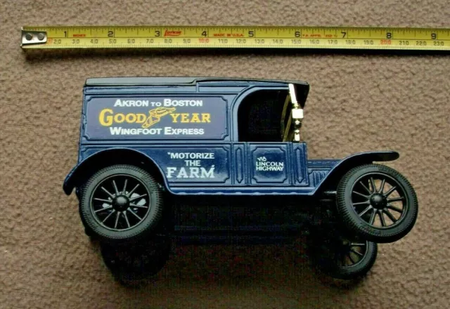 1917 Ford Model T Delivery Van Truck Bank Goodyear Tires Akron Boston US Hwy 30