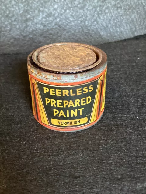 Early 1900s Antique Peerless Paint Can-Vermilion Rare