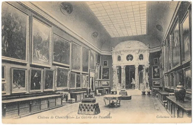 Château de CHANTILLY 60 Gallery Paintings CPA written to Mr. Columbus Aurillac 1905