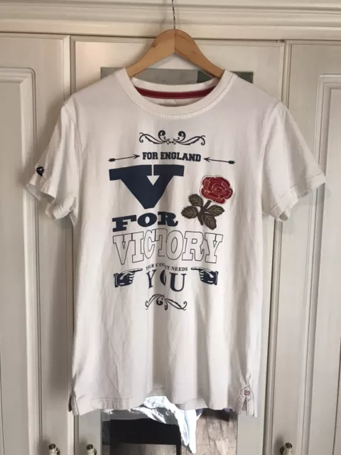 Herren Canterbury ""Victory"" limitierte Auflage England Rugby T-Shirt weiß groß