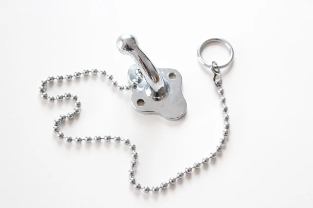 antique shower curtain towel hook holder chain | deco shower vtg victorian bath