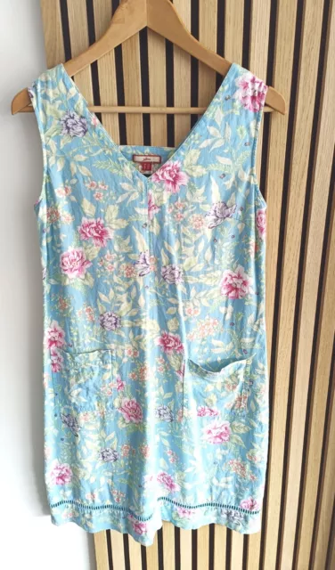 Joe Browns Gorgeous Ladies Pale Blue Flower Patterned Sleeveless Dress Size 10