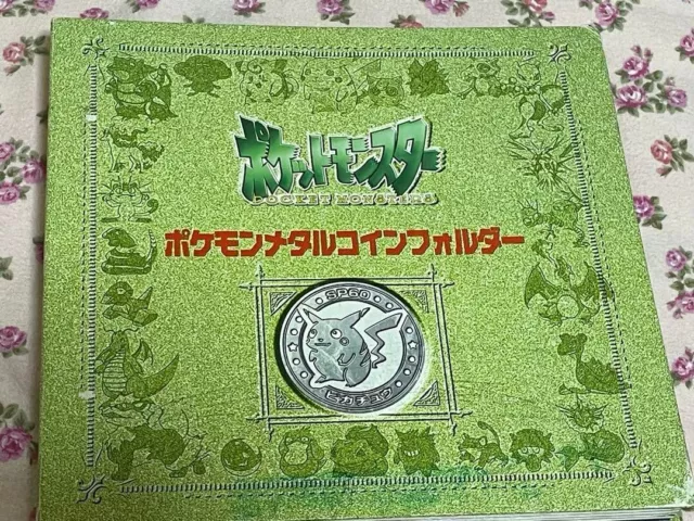 【Folder +  Coins】Pokémon Battle Coin Medal Meiji 1998 / Mew Pikachu Gengar etc