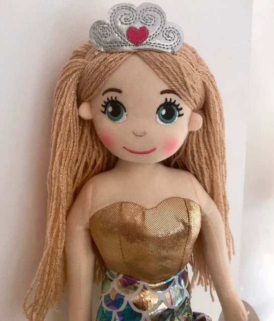 ~❤️~MERMAID DOLL Plush Medium 45cms 18' Scale Tail Soft Toy Gold ALANA~❤️~