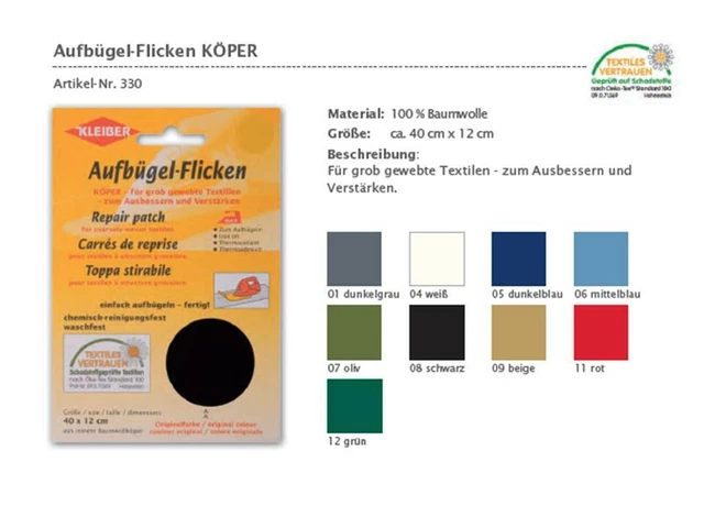 2 Patches à Repasser Pour Jeans – Dimensions 5,9 X 9 Cm, Couleur Denim – Marque Kleiber, Neufs