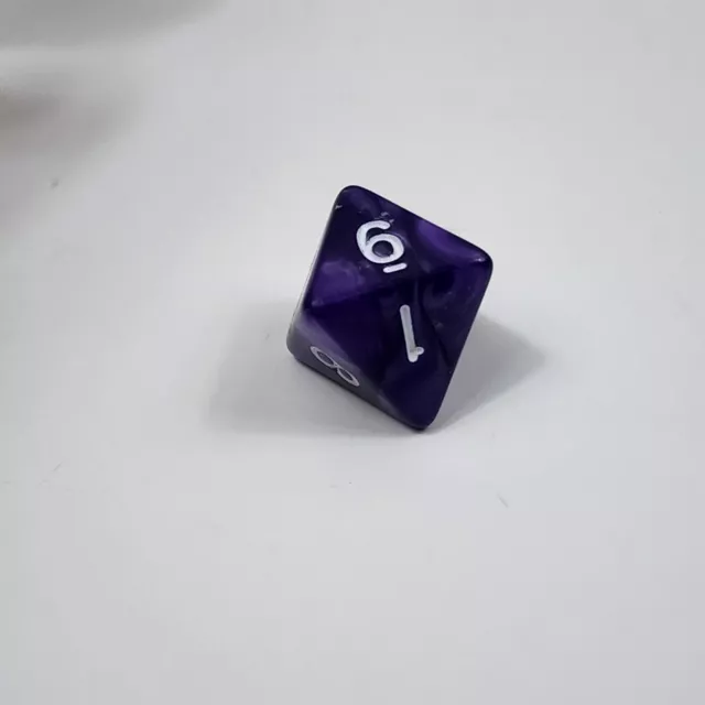 Purple Marble Opaque D8 Poly Dice 8 Sided Dice RPG DND MTG Board Card Game Die 2