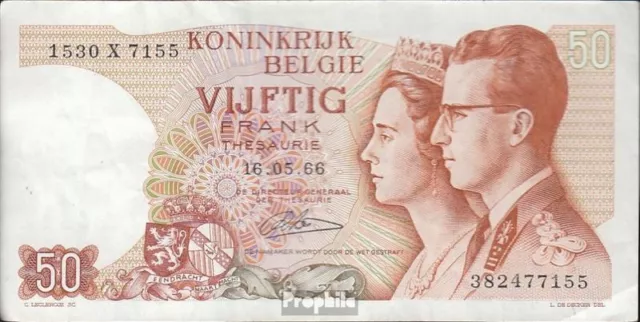 Belgium Pick-number: 139, signature 21 used (III) 1966 50 francs