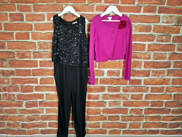 Girls Bundle Age 8-9 Years Bluezoo Monsoon Cardigan Jumpsuit Party Sequins 134Cm