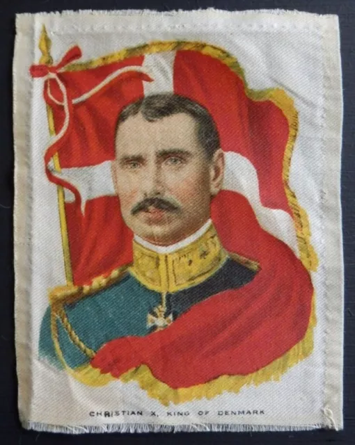 CHRISTIAN X KING OF DENMARK Ruler with Flag issued 1910 ITC of Canada SILK