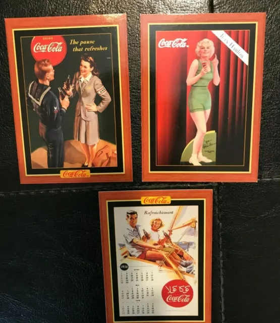 Lot of 3, 1995 Coca-Cola Collection (Series 4) Jean Harlow H-1 (2) and C Colbert