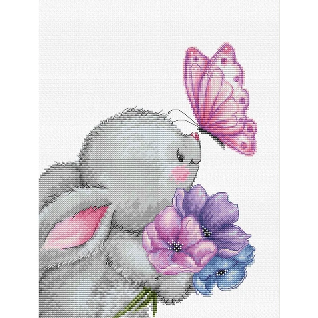 Kit Point De Croix Lapin Magicien - Dream Pattern Avec Toile, Fils, Aiguille, Modèle