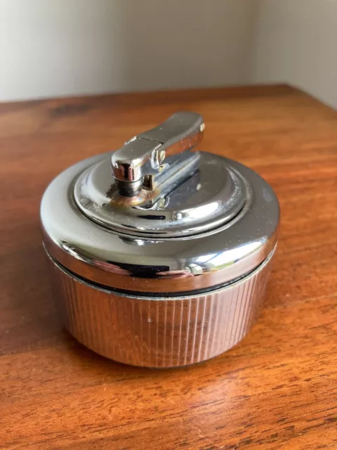 Vintage Colibri Puck Chrome Table Lighter. Swissair. Spares or Repair.