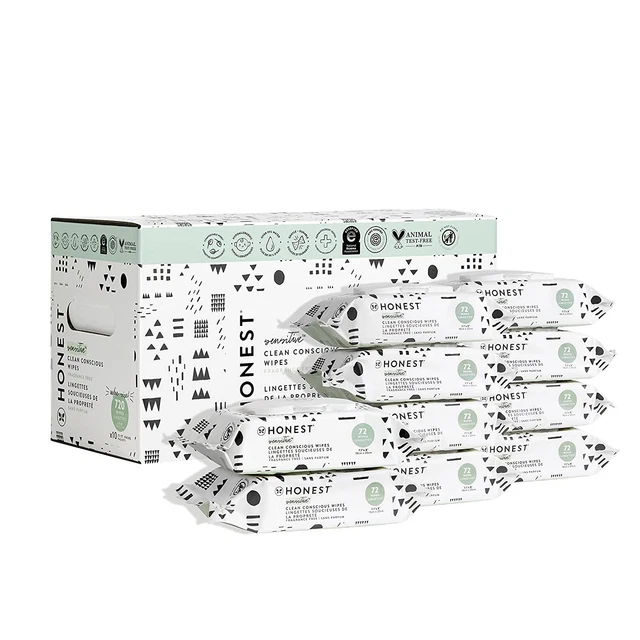 The Honest Company Clean Conscious Wipes | 99% Water, 720 Count, Pattern Play