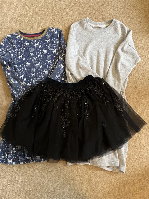 Pacchetto abito e gonna ragazza, età 7-8, mini fondo, M&S e TU