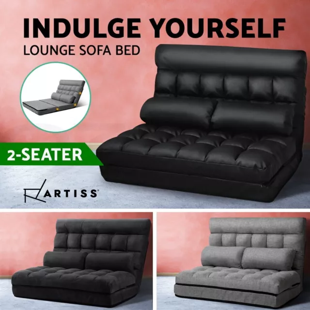 Artiss Floor Sofa Lounge Bed 2 Seater Recliner Chaise Folding Chair Couch Futon