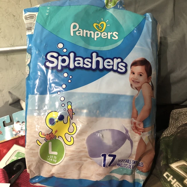 Pampers Splashers Disposable Swim Pants Large (17 Ct)- 15 In Package