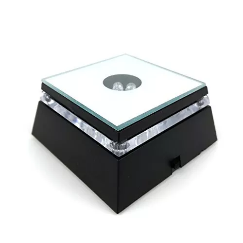 Plateau tournant/socle LED pour figurines 3D en verre Avec variateur de couleur