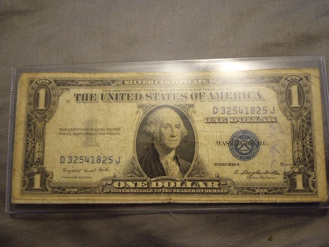 1935 One Dollar Blue Seal Note Silver Certificate Old US Bill $1 Free Shipping