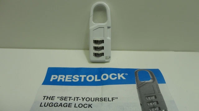 White Prestolock Combination Travel Luggage,Suitcase,Backpack Snap Lock