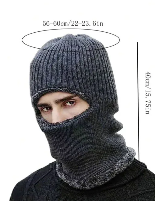 Bonnet d'hiver Ample En Molleton Épais Avec Écharpe pour hommes et femmes,