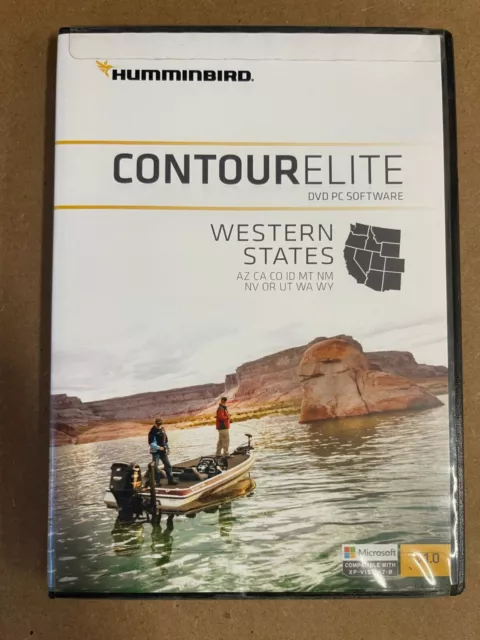 Humminbird Contour Elite Western États GPS Carte 600012-1 Marine Bateau v1.0 NOS