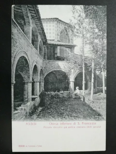 Cartolina Assisi Chiesa Inferiore di S. Francesco Piccolo Chiostro  L218