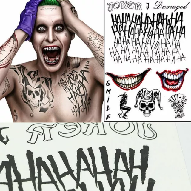 Halloween Batman Tatouages Temporaires Pour Costume Suicide Squad Déguisements