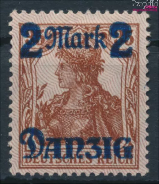 Briefmarken Danzig 1920 Mi 43I Unterdruckspitzen nach oben mit Falz (10221933