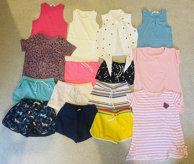 Lovely bundle of girls summer shorts and tops Zara, Next, H&M size 6-7 Years