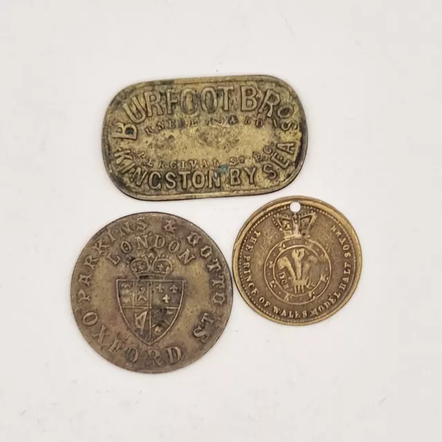 3 Rare Tokens, 1876 Victoria Sovereign, Parkinson Gotto And Burfoot Bros Tokens