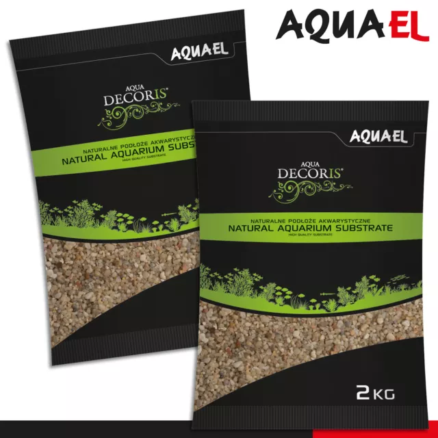 Aquael 2 x 2 kg sabbia di quarzo Aqua Decoras 1,6 - 4 mm substrato acquario pavimentazione