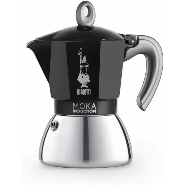 BIALETTI Moka Induction Caffettiera per Induzione 2 Tz Caffè Espresso Nero