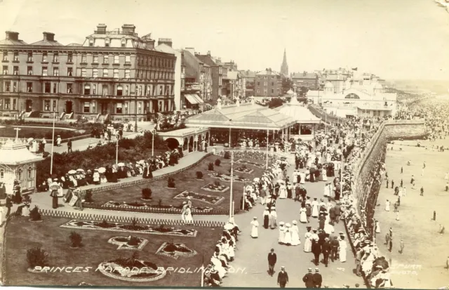 Princes Parade Bridlington,Posted 1906,Real Photo Postcard                   076