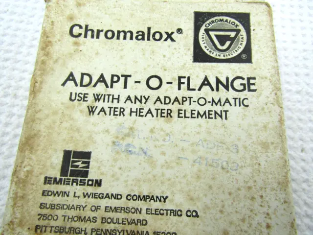 Emerson Chromalox Adapt-o-Flange  2E304 Use W/Adapt-O-Matic Water Heater Element